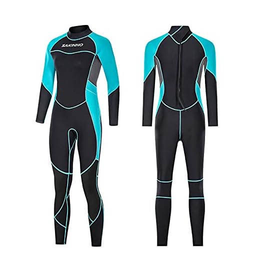 QANXGOG Damen Neoprenanzug, 3mm Ganzkörper Tauchanzug Lange Ärmel Nassanzüge Neopren Neoprenanzug, für Tauchen, Surfen, Schnorcheln, Schwimmen, Wasserski, Rafting,Blue,S(46