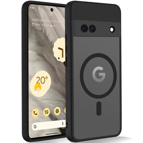 Yxnvixn for Google Pixel 7 (5G) Case 6.3-Inch [Compatible with Magsafe] Slim Translucent Matte Back Silicone Shockproof Anti-Fingerprint Magnetic Phone Case Cover for Google Pixel 7 5G Black