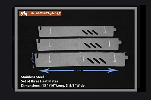Set of Three Stainless Steel Heat Plates for Gas Grill Model Backyard Grill BY13-101-001-11 and Other Backyard Grill Models