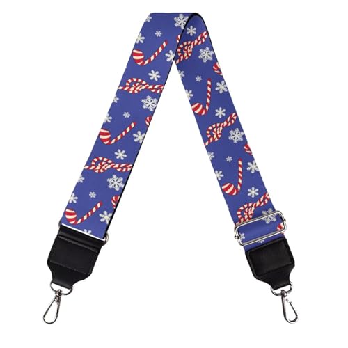 Image of Talayituse Christmas Candy Snowflake Print Shoulder Strap Wide Purse Bag Strap Adjustable Replacement Belt Luggage Crossbody Shoulder Bag Strap for Women Girls, 1 Pack Christmas Decor