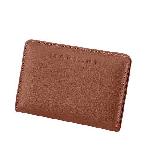 Carteira Feminina de Couro Bovino Legítimo p/Cartões, RG, Cédulas Dobradas Mariart Garnet (Camel)