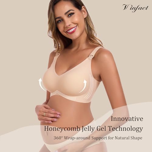 Vinfact 3 Pack Nursing Bras for Breastfeeding Comfort Maternity Bras for Pregnancy Wireless Seamless Breastfeeding Bras3