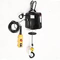 Electric Hoist with Remote Control 110 Volt, 1100lb Electric Hoist Winch, 3 in 1 with Wireless Remote Control & Pendant Controller, 24.93ft Lifting Height (Black)