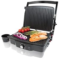 Quest 34350 Twin Duo 180° Panini Press and Flat Grill, Stainless Steel, 2000W