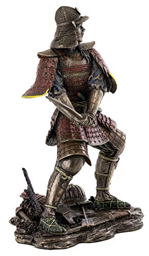 Estatua japonesa samurái General Minamoto 8.25 pulg miniatura 4