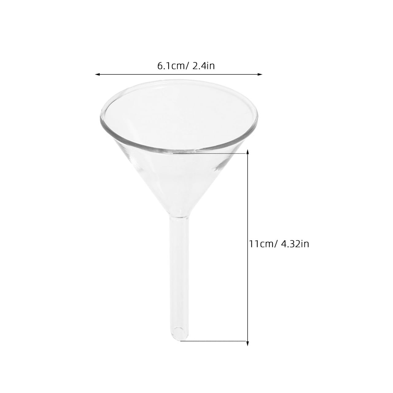 ULTECHNOVO 3er Set Glastrichter Ø61mm Labortrichter aus Borosilikatglas Hochtemperaturbeständig Kleiner Trichter für Labor Ätherische Öle und Parfüm Abfüllen Glas Trichter Set