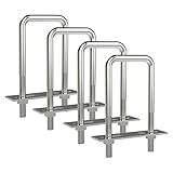 FOCMKEAS 4 Sets 304 Stainless Steel Square U-Bolts Stainless with M8 Nuts, Frame Plate, Accessories for Automobiles Trailer, Boat Trailer Industrial Parts (50X120mm (W*L))