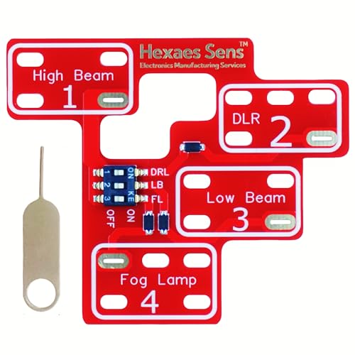 Hexaes Sens Customizable 6 high Mod 8 high Mod for 2003-2007 Chevy Silverado & Sierra 1500/2500/3500 Classic | Low Beams DRL Fog Lights Stay On with High Beams | Plug & Play Installation.(Red)
