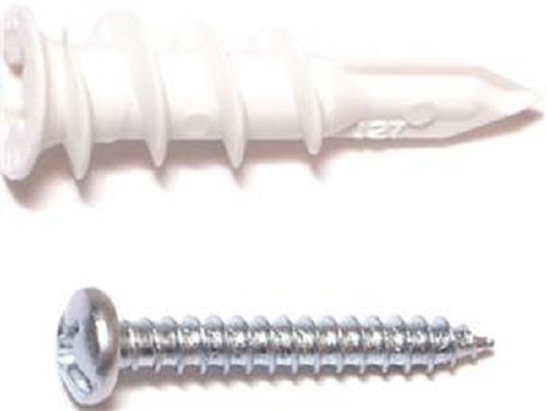 Midwest Fastener 10424 Ancor Self-Drilling Plastic Drywall Anchors with Screws