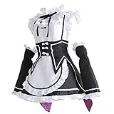 Anime Re Zero Starting Life in Another World Cosplay Costumes Ram Rem Women Uniforms Halloween Party (M) White