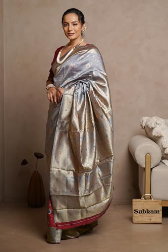 Image of MIRCHI FASHION Women Saree | Jacquard Banarasi Silk Woven Ethnic Motif Office Wear Sari