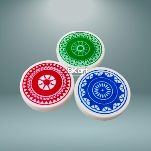 Image of Skart Carrom Board Powder 500g Pack with 8mm Ivory Strikers Pack of 2 | Anti-Friction Carrom Powder for Smooth Fast Play | Professional Carrom Board Accessories for Practice.