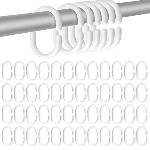 Anneau de rideau de douche-anneau de rideau de douche de type C-blanc 48 pcs-anneau en plastique-crochet de rideau de salle de bain-tringle à rideau-haute qualité-robuste