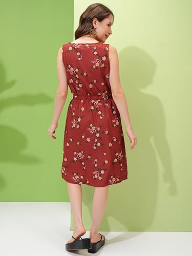 Image of Tokyo Talkies Women's Sleeveless Round Neck Printed Dresses | Stylish| Casual