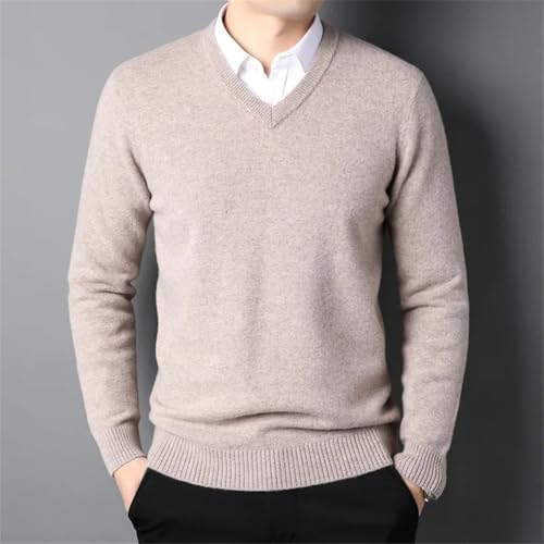 Men Cashmere Sweater Cotton Blend Classic V-Neck Sweater Men Business Casual All-Match Knitted Jumper Pullover2