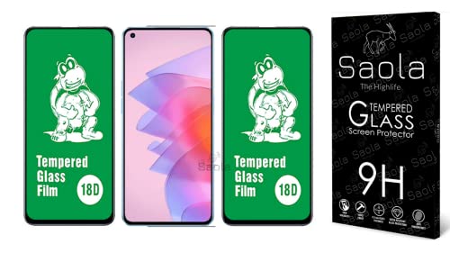 Image of Saola 18D Tempered Glass With Inbuilt AirBag Borders For Oppo Reno 7 Lite (Pack Of 2) with Free Installation Kit. Full screen Coverage - 6.43 inch