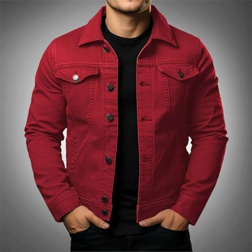 Mens Cozy Jacket Lightweight Casual Coat Lapel Button Pockets Outwear Slim Fit Overshirt Spring Fall2
