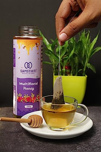 Image of SAMSTHITI Multifloral Honey Organic Original Honey Best For Healthy & Tasty | Pack of 1 | 480gram