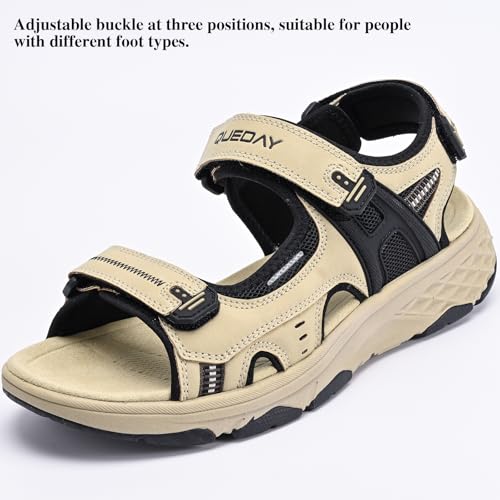 Image of Queday Womens Mens Sport Sandals Outdoor Hiking Sandals with Arch Support Comfortable Athletic Beach Sandals for Travel Walking Trekking Camping