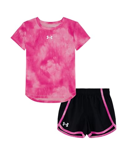Image of Under Armour Girl's 2-piece Short Sleeve Tee and Shorts Set, Lightweight and Comfortable