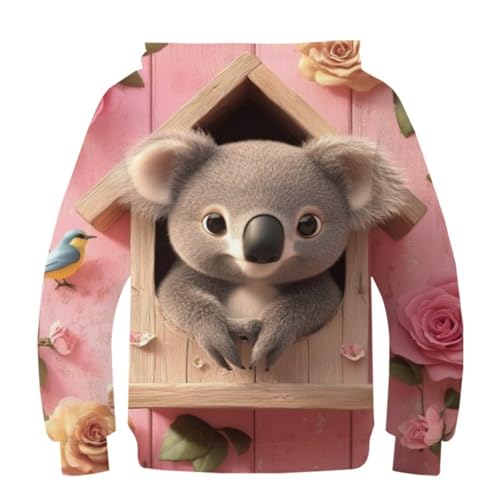 Sweat à capuche enfants pull graphique koala 3D vêtement adolescent 13-15 ans - 3