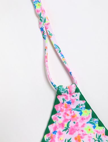 Image of ZAFUL Women Halter Dual Straps Whip Stitch Floral Triangle Bikini Swimsuits