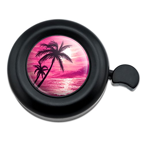 Graphics and More Sunset Beach Palm Tree Hawaii Paradise Pink Bicycle Handlebar Bike Bell