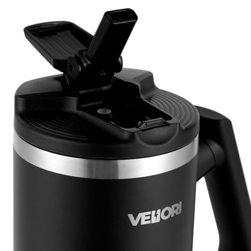 Image of Vellori1.2 Litre Tumbler with Lid and Straw | 100% Leak Proof Water, Juice, Coffee Mug for Office, Gym, Travel | Sipper with Rotating Handle (Midnight)
