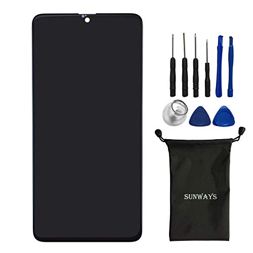 Sunways LCD Touch Display Screen Assembly with Adhesive Replacement for Huawei Mate 20 HMA-L09 HMA-L29 HMA-LX9 HMA-AL00 HMA-TL00 Black