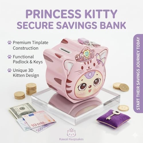 Image of Sajani Cute Cartoon Creative Portable Piggy Bank, Money Saving Box with Combination Lock, Mini Coin Bank Gifts for Boys and Girls, Best Return Gifts for Kids (Pack of 1) (Tiger - Pink)