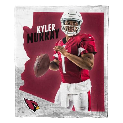 NORTHWEST NFL Arizona Cardinals Kyler Murray Silk Touch Throw Blanket, Team Colors, 50