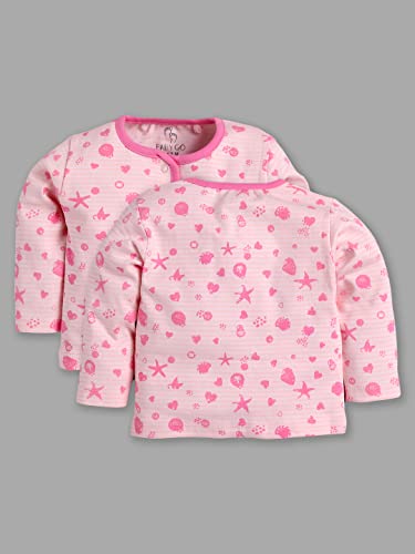 Image of Baby GO Unisex Baby 100% Cotton Full Sleeve Front Open T-Shirt Pack of 3 | Soft Breathable Infant Clothing Set with Snap Buttons | Comfortable Layering Top for Newborn Baby Boys & Baby Girls