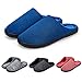 LK LEKUNI Hausschuhe Herren Damen Pantoffeln Filzpantoffeln Memory Foam rutschfest Puschen Plüsch Wasserdicht Bequem Blau 40