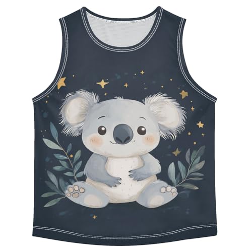 Koala Stars Leaves Boys Tank Tops Sleeveless Tank Top Shirts Undershirts for Kids,3T