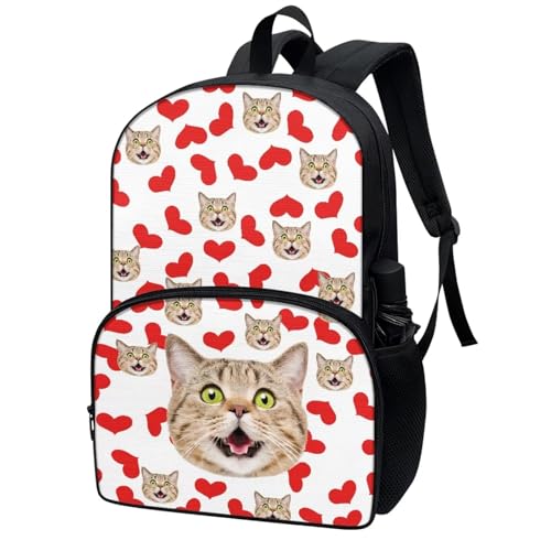 PinUp Angel Funny Cat Red Sweetheart Print Cute Cool Backpack School Bag Teenagers Casual Daypack 43 Inch Laptop Backpack For Man/Kid/Girl/Boy/Woman2