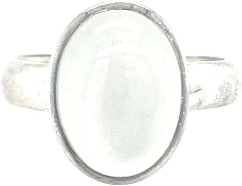 Natural Shimmering True Moonstone, White Orthoclase Moonstone 925 Sterling Silver Ring Size 8.25 - Image 9