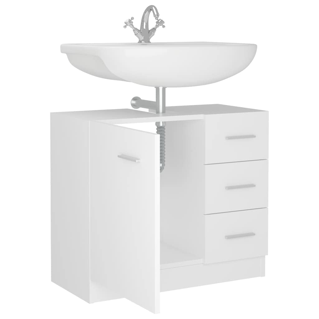 Mobile con Lavello Bianco 63x30x54 cm Legno Ingegnerizzato