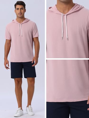 Lars Amadeus Hoodie t Shirt for Men's Hoodies Short Sleeve Athletic Workout Pullover Drawstring Hooded T-Shirts4