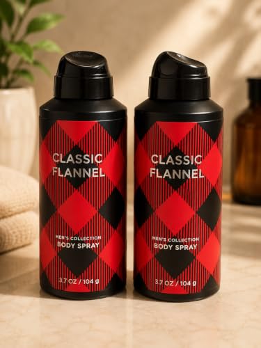 2 CLASSIC FLANNEL MENS COLLECTION BODY SPRAY MIST deodorant 3.7 OZ
