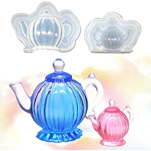 mothcattl Resin Molds, Assorted Teapot Silicone Epoxy Resin Decorating Mold Cake Baking Mould DIY Tool for Jewelry Making Home Decoration Art Craft Lovers L Cover