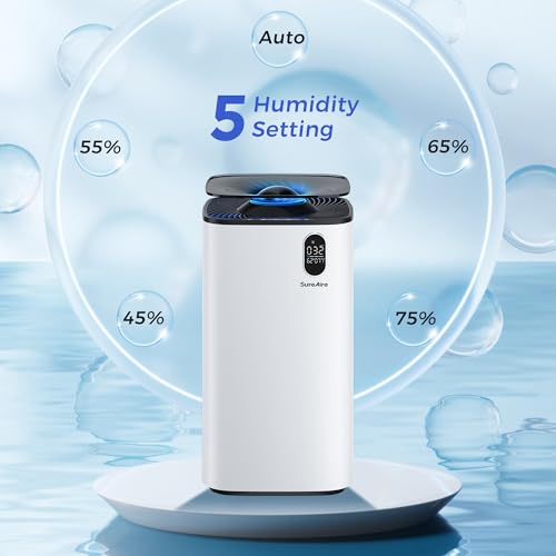Image of Humidifier and Air Purifier In One with Wheels for Bedroom, 6L Top Fill Evaporative No-White-Mist for Whole Home, Large Room Humidifier with Removable Tank & Dimmable Light, Easy Clean