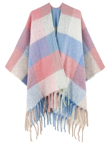 Image of Breezy Lane Women's Shawl Wraps Warm Poncho Ruana Wrap Cardigan