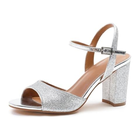 Fashion Thirsty Glitter Block Heel Sandals Cover