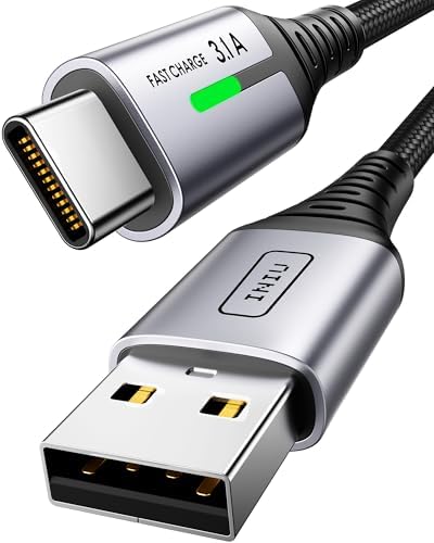 INIU USB C Charger Cable, 2m Type C Cable Fast Charging, Braided USB A to USB-C Phone Charger Cable USBC for iPhone 17 16 15 Pro Max, Samsung Galaxy S25 S24 Ultra, Pixel 10, iPad Air Switch Steam etc.