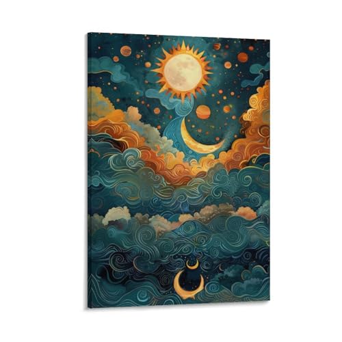 Toile soleil jaune DHBANEIOK 30x45cm pour decoration murale salon
