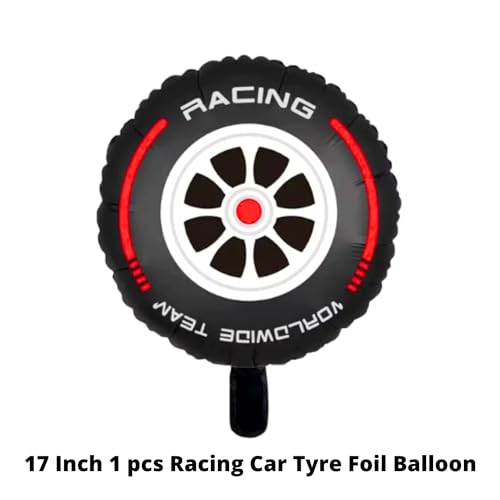 Image of Party Decorz Racing Car Tyre Foil Balloon (20 Inch, 1pcs) For Racing Theme, Bike Theme, Racing Car Theme Birthday Party Decoration