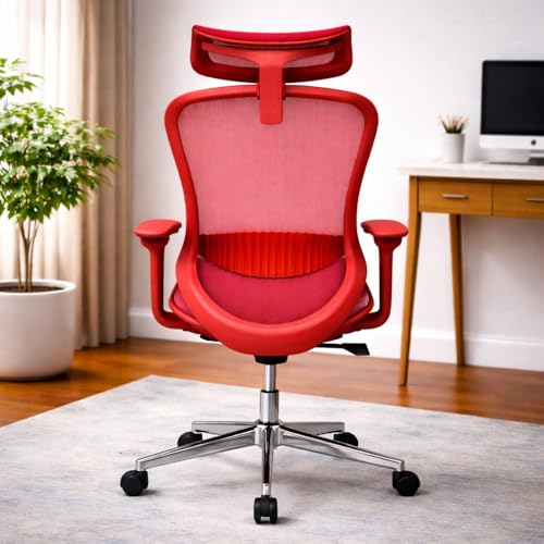 Image of Lakdi The Furniture Ergonomic High Back Office Chair with Adjustable Height, Mesh Back, Lumbar Support, Adjustable Armrest & Tilt Lock, Airflow Back - Free Assembly,5 Year Warranty - SSL-886