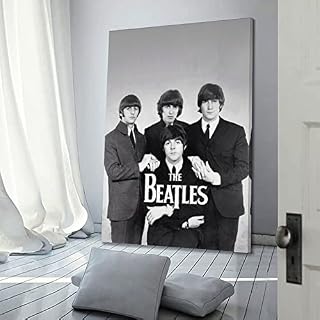 SHUPSY Poster décoratif sur toile The Beatles Band noir et blanc – 40 x 60 cm - Les Beatles, Paul McCartney, John Lennon, RIngo Starr, George Harrison SHUPSY Poster décoratif sur toile The Beatles Band noir et blanc - 40 x 60 cm – Image 3