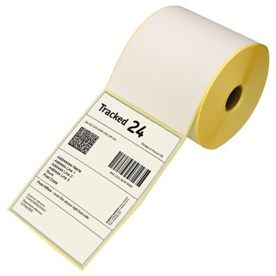 100 x 150 mm (4 x 6) Direct Thermal Shipping Labels, 1000 Premium White Self-Adhesive Labels, 2 Rolls of 500, Compatible with Zebra & MUNBYN Printers, for Amazon, & Royal Mail