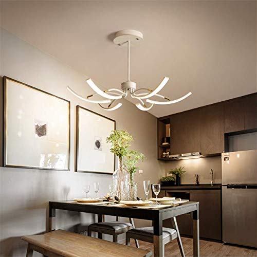 Suspension LED noire 12 têtes pour table de restaurant et salon